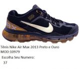 Tênis Nike Air Max 2013 Preto e Ouro MOD:10979