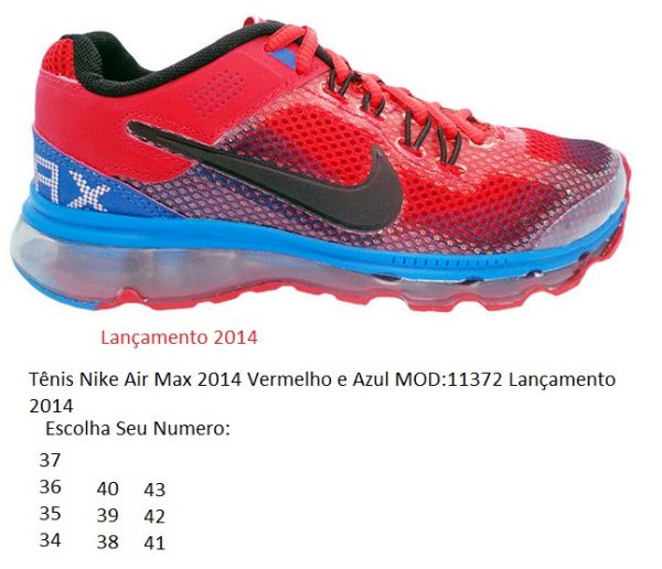 Tênis Nike Air Max 2014 Vermelho e Azul MOD:11372