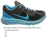 Tênis Nike Air Max 2013 Preto e Azul Bebê MOD:11633