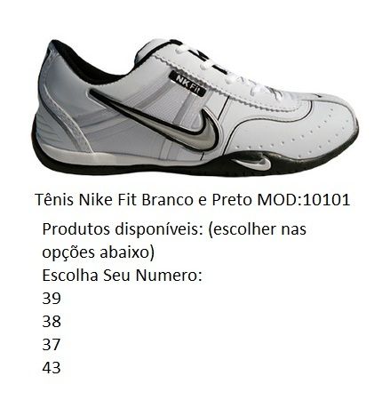 Tênis Nike Fit Branco e Preto MOD:10101
