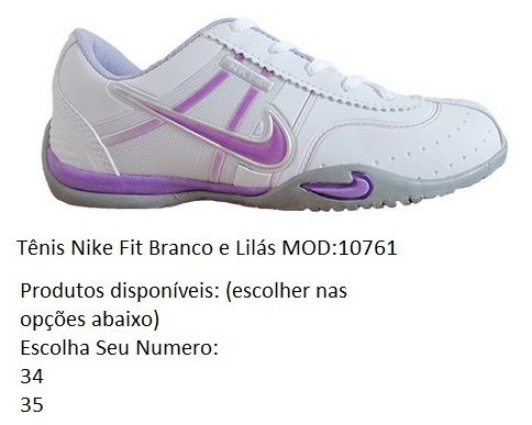Tênis Nike Fit Branco e Lilás MOD:10761