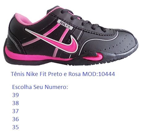 Tênis Nike Fit Preto e Rosa MOD:10444