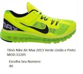 Tênis Nike Air Max 2013 Verde Limão e Preto MOD:11205